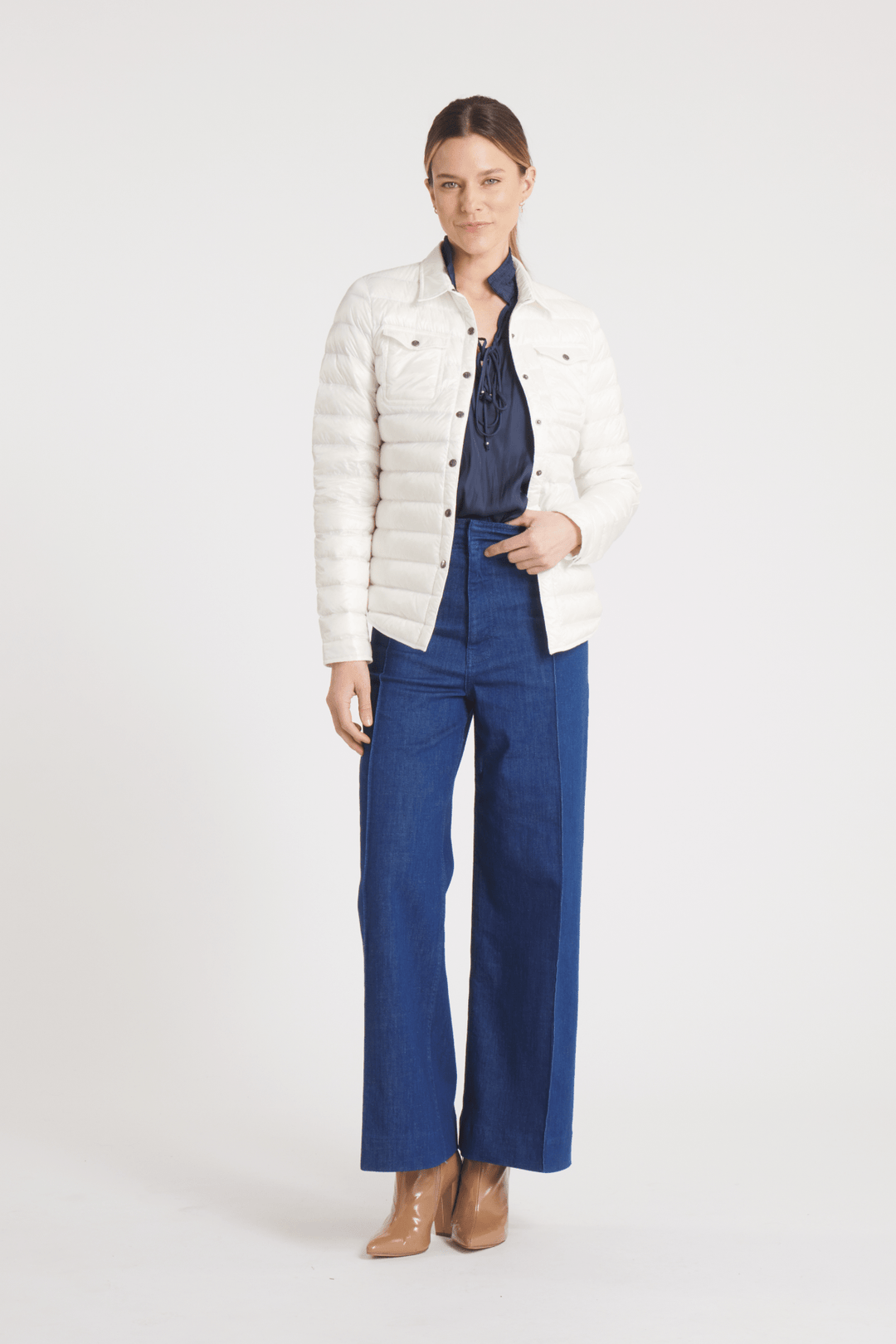 The Harrow Royale | Down Shirt | Ivory - Cotes of London