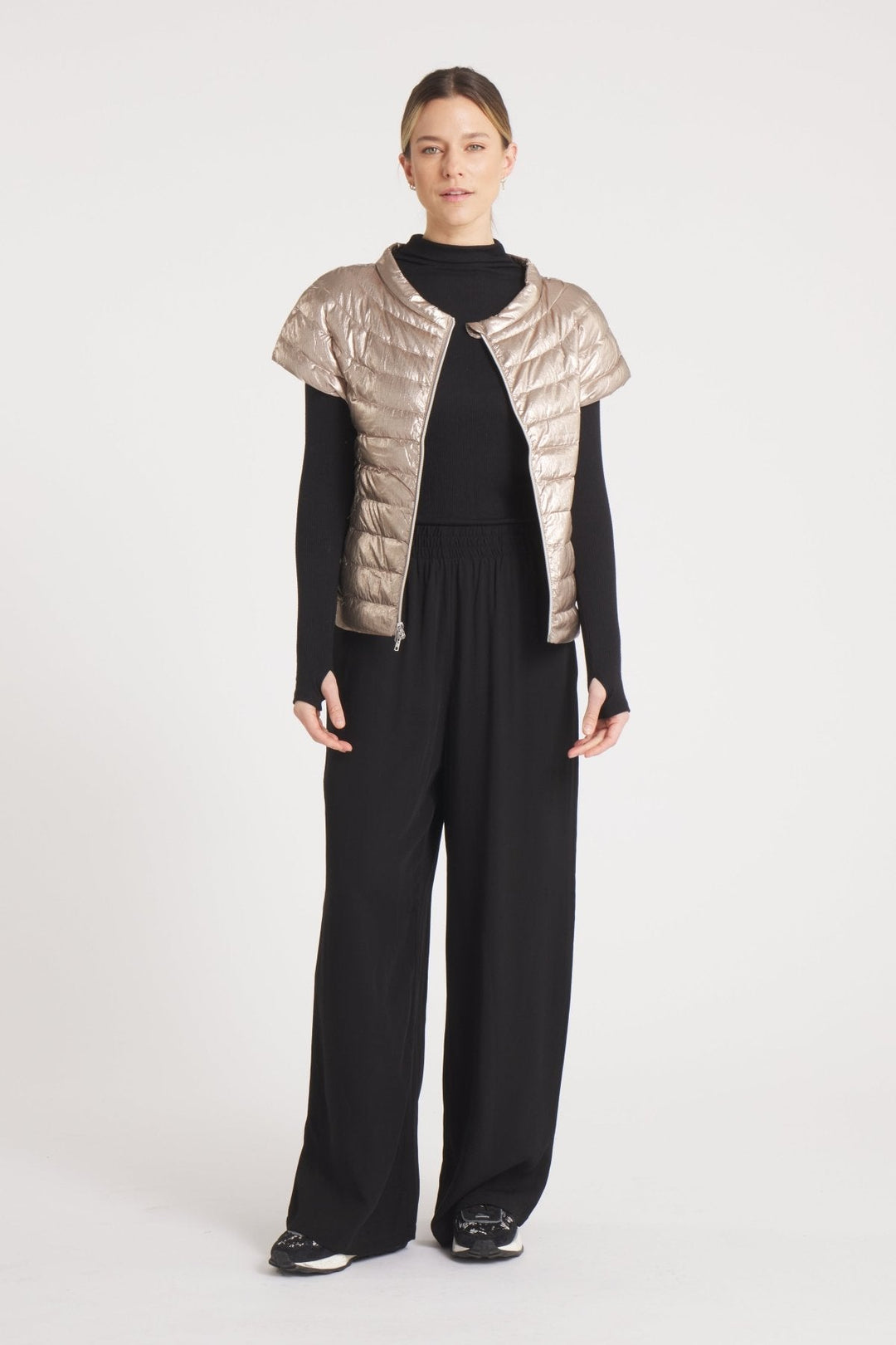 The St Ives | Down Vest Metallic Gold - Cotes of London