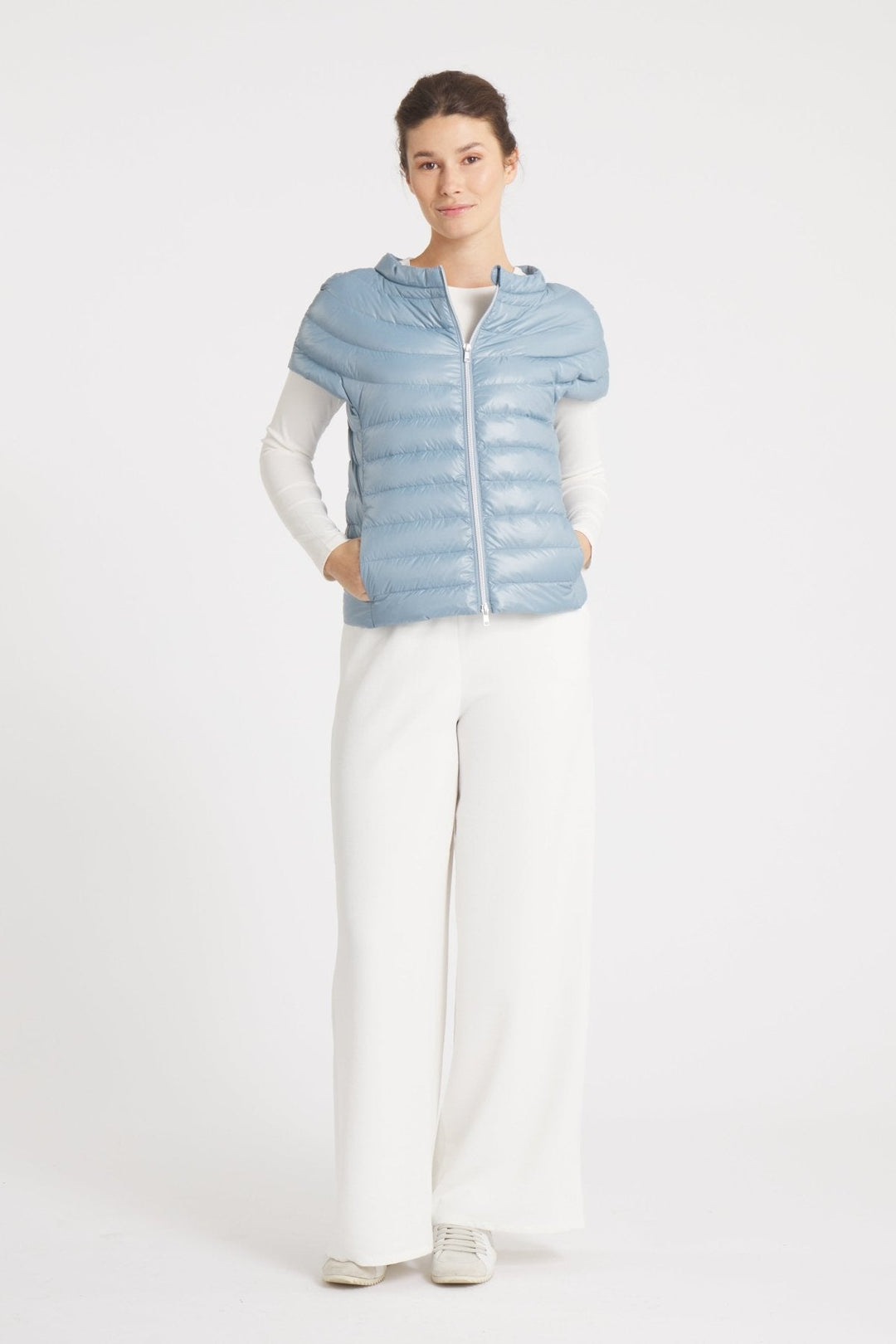 The St Ives | Down Vest | Steel Blue - Cotes of London